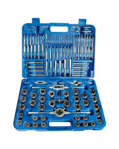 110 PIECE #4-3/4" & M6-18 HIGH SPEED STEEL TAP & DIE SET (1011-0110)