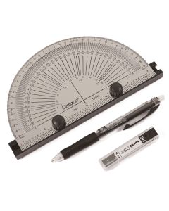 DASQUA 6" PRECISION MARKING PROTRACTOR WITH PENCIL & REFILL LEAD (1804-5778)