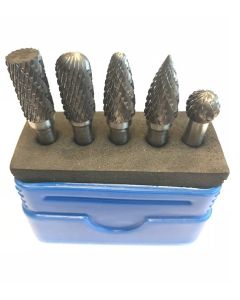 5 PIECE 1/4" SHANK DOUBLE CUT CARBIDE BURR SET (3000-0005)