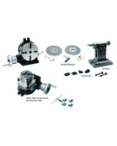 3906-2318 8" ROTARY TABLE TAILSTOCK DIVIDING PLATES LATHE CHUCK & CLAMPING KIT