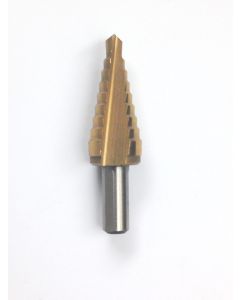 1/4-3/4" TiN COATED HIGH SPEED STEEL STEP DRILL WITH 9 STEPS (5000-0015)