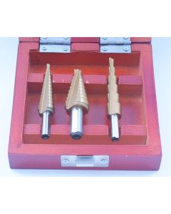 3 PIECE 1/8-3/4 TiN COATED HIGH SPEED STEEL STEP DRILL SET (5000-0890)