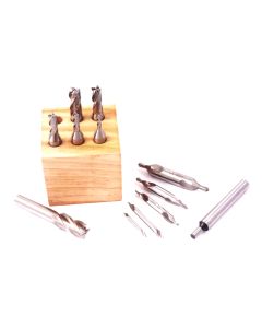 6 PC END MILL SET 5 PC CENTER DRILL SET 3/8" SHANK EDGE FINDER (5900-0001)