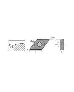 DCMT 32.52-EM  COATED CARBIDE INSERT (6004-1032)