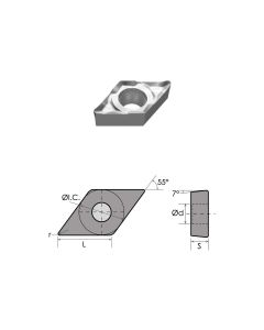 DCGX 21.51 LH CARBIDE INSERT FOR ALUMINUM (6055-0111)