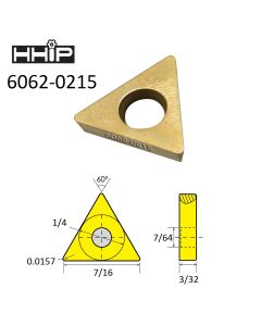 TDEX 21.5 TiN COATED C-5 CARBIDE INSERT (6062-0215)