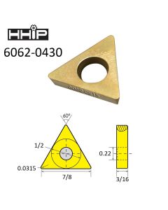 TDEX 43 TiN COATED C-5 CARBIDE INSERT (6062-0430)