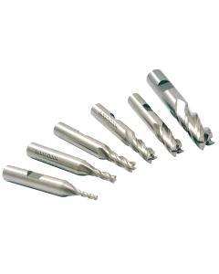 6 PIECE 3/8" M42 8% COBALT 4 FLUTE END MILL SET (8000-0004)