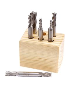 6 PIECE 3/8" SHANK M42 COBALT 4 FLUTE END MILL SET (8000-0005)