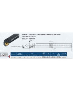 HARLINGEN A24MCLNR4 COOLANT TRHU INDEXABLE BORING BAR (9710-0008)