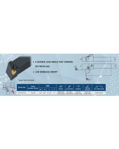 HARLINGEN MDJNR124B INDEXABLE TURNING TOOL HOLDER (9710-0110)