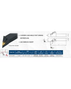 HARLINGEN MVJNR123B INDEXABLE TURNING TOOL HOLDER (9710-0195)